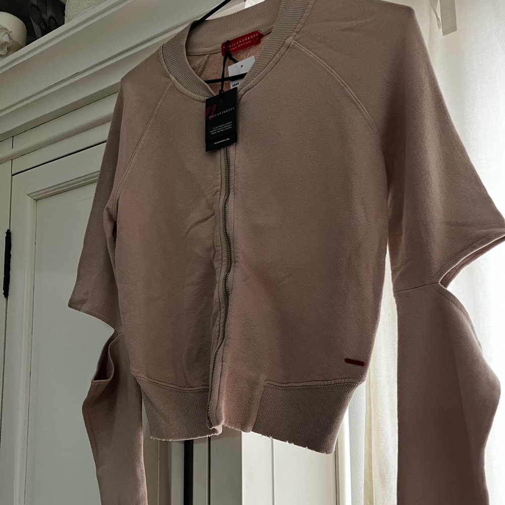 N:PHILANTHROPY Zip Jacket Sweater cut-out elbows - BRAND NEW - XS